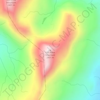 Mapa topográfico Calf Robe Mountain, altitud, relieve