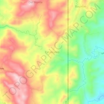 Mapa topográfico Patrocenio, altitud, relieve