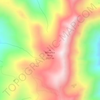 Mapa topográfico Bonanza King, altitud, relieve