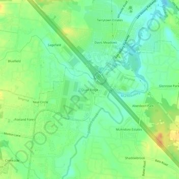Mapa topográfico Quail Ridge, altitud, relieve