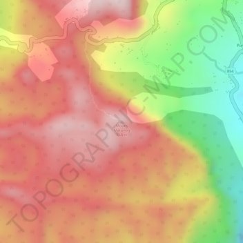 Mapa topográfico Mount Matunog, altitud, relieve