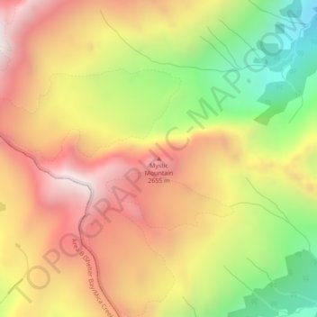 Mapa topográfico Mystic Mountain, altitud, relieve