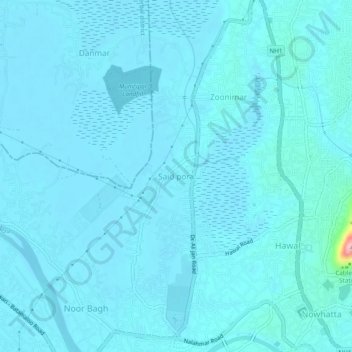 Mapa topográfico Said pora, altitud, relieve