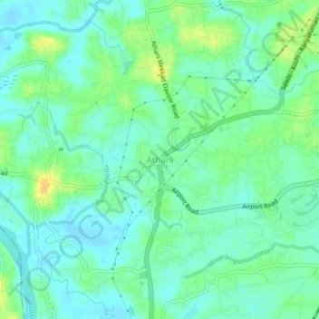 Mapa topográfico Athani, altitud, relieve
