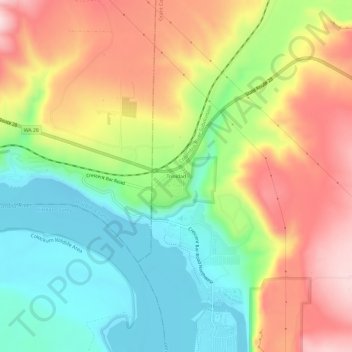 Mapa topográfico Trinidad, altitud, relieve