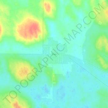 Mapa topográfico Tryon, altitud, relieve