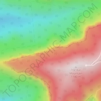 Mapa topográfico Bar Mountain Lookout, altitud, relieve