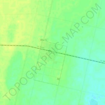 Mapa topográfico Los Cisnes, altitud, relieve