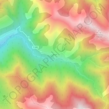 Mapa topográfico Labach, altitud, relieve