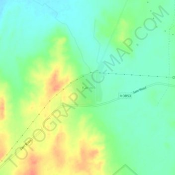 Mapa topográfico Kanoi, altitud, relieve