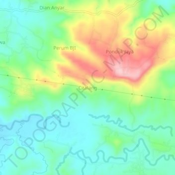 Mapa topográfico Citalang, altitud, relieve