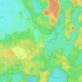 Mapa topográfico Fürstensee, altitud, relieve