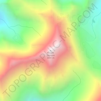 Mapa topográfico Mount Stimson, altitud, relieve