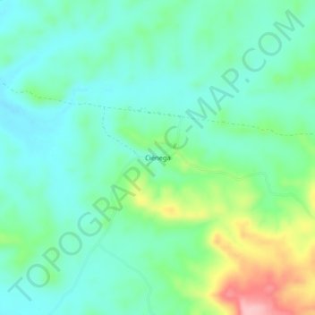 Mapa topográfico Ciénega, altitud, relieve