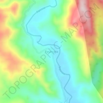 Mapa topográfico Pasarraya, altitud, relieve