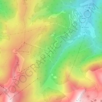 Mapa topográfico Le Pleynet, altitud, relieve