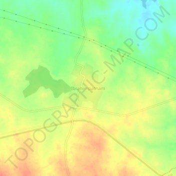 Mapa topográfico Ibrahimpatnam, altitud, relieve