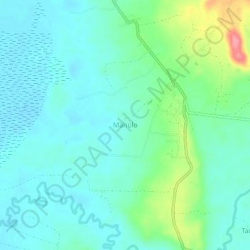 Mapa topográfico Maholo, altitud, relieve