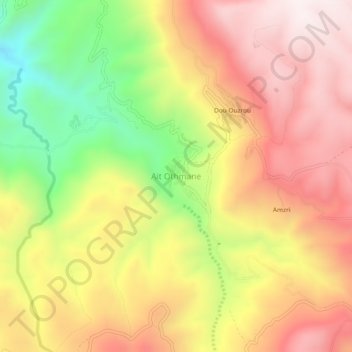 Mapa topográfico Ait Othmane, altitud, relieve
