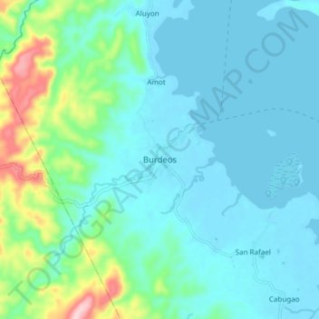 Mapa topográfico Burdeos, altitud, relieve