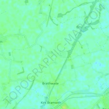 Mapa topográfico Kirkhouse Green, altitud, relieve