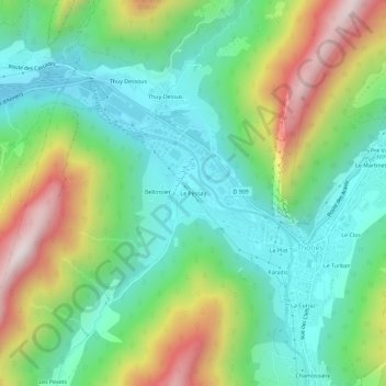 Mapa topográfico Le Pessay, altitud, relieve