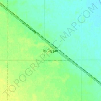 Mapa topográfico McTaggart, altitud, relieve