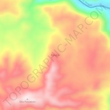 Mapa topográfico Routa, altitud, relieve