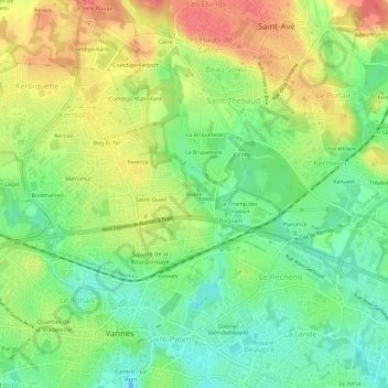 Mapa topográfico Bilaire, altitud, relieve