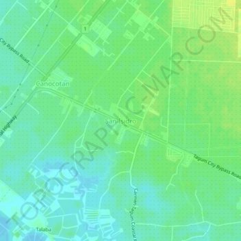 Mapa topográfico San Isidro, altitud, relieve