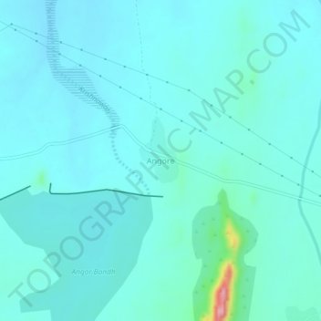 Mapa topográfico Angore, altitud, relieve