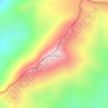 Mapa topográfico Bukit Kelingkang, altitud, relieve