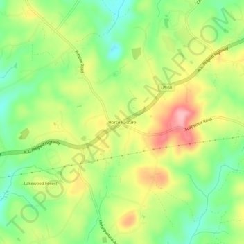 Mapa topográfico Horse Pasture, altitud, relieve