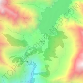 Mapa topográfico Ringmo, altitud, relieve