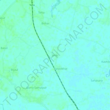 Mapa topográfico Jonki, altitud, relieve