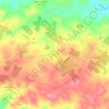 Mapa topográfico Pereiro, altitud, relieve
