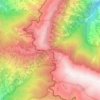 Mapa topográfico Ghoom, altitud, relieve