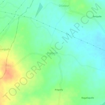 Mapa topográfico Bejgaon, altitud, relieve