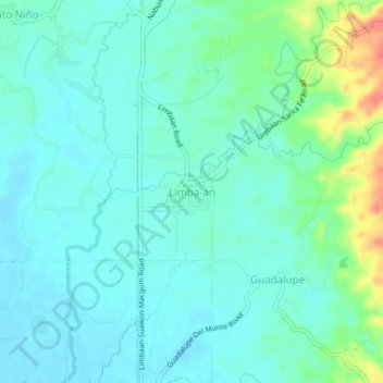 Mapa topográfico Limba-an, altitud, relieve