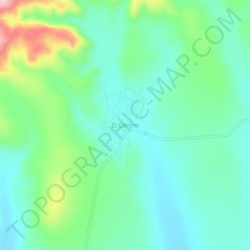 Mapa topográfico El Centro, altitud, relieve
