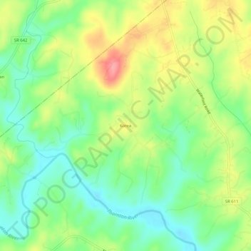 Mapa topográfico Korea, altitud, relieve