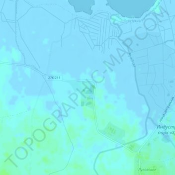 Mapa topográfico Gusevo, altitud, relieve