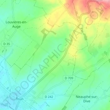 Mapa topográfico Le Ménil Girard, altitud, relieve