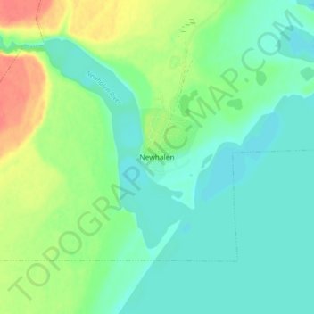 Mapa topográfico Newhalen, altitud, relieve