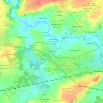 Mapa topográfico La Déhanne, altitud, relieve