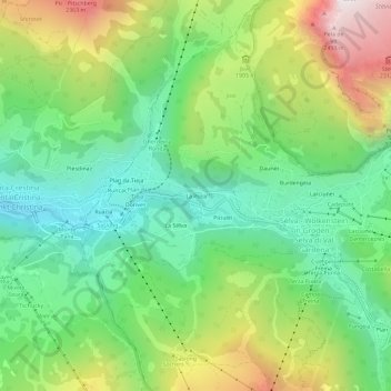 Mapa topográfico La Poza, altitud, relieve