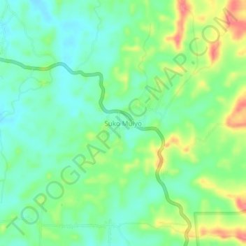 Mapa topográfico Suko Mulyo, altitud, relieve