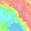Mapa topográfico Khuzestan, altitud, relieve