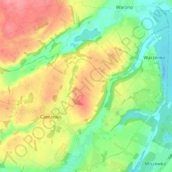 Mapa topográfico Martenki, altitud, relieve