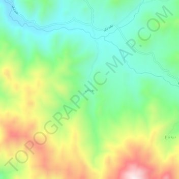 Mapa topográfico بوربان, altitud, relieve